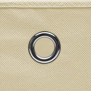 Lot de 4 boîtes de rangement en tissu non tissé crème 100 % polyester – Paniers et bacs élégants en tissu - Product Image 4