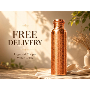High Demand Customizable <b>Copper</b> Water Bottle with Cap Direct Drinking Hammered Travel Special Occasions Perfect Gift by tradebit - Product Image 3