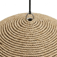 Lampe suspendue en forme de dôme en jonc de mer naturel tissé à la main, style bohème rustique, abat-jour minimaliste de luxe pour plafond, Noël, Pâques
