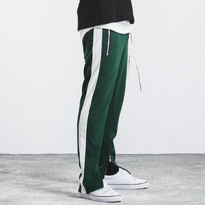 High Quality Wholesale Mens Jogging Sweat Pants <b>Trousers</b> Custom Men Stripe Plain <b>Track</b> Pants With Ankle Zippers - Product Image 2