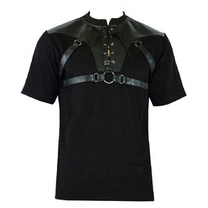 <b>Men's</b> High Demanding Gothic Rock Metal Black T-Shirt Top Steampunk Casual Clothing Top Sell Custom Handmade - Product Image 1