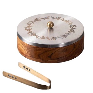Casserole For Roti | Hot <b>Box</b> For Kitchen Wooden Chapati <b>Box</b> For Kitchen |Hot Pot Roti <b>Box</b> With Stainless Steel Tong with Laser - Product Image 2