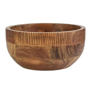 Tazón para Servir Hecho a Mano con Madera Natural de Acacia, Tazón para Ensalada de Madera, Ecológico y Duradero, para Uso en el Hogar y Restaurantes - Product Image 1