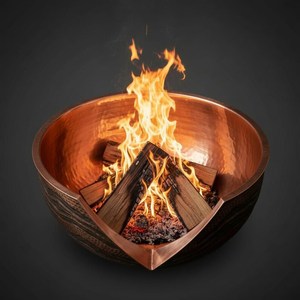 Handmade Copper <b>Fire</b> Pit Hammered Copper <b>Fire</b> Bowl <b>Outdoor</b> Patio <b>Fire</b> Pit Backyard Wood Burning <b>Fire</b> Feature Luxury Garden - Product Image 3
