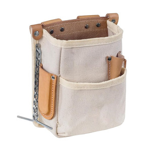 Canvas Waterproof High-Capacity <b>Tool</b> <b>Backpack</b> with Leather Accents OEM 4-Pocket Belt Holster Chain Tape Thong for Electricians - Product Image 1