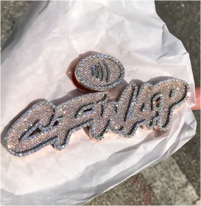 Pendentif Lettre Personnalisé en Moissanite, Bijoux Hip Hop, Pendentif Iced Out en Argent Sterling 925, Pendentif Chaîne en Moissanite - Product Image 4