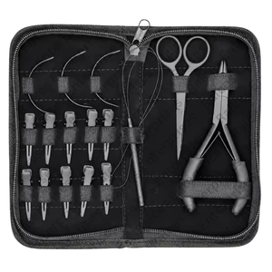 Kit Complet de Pinces à Épiler pour Sourcils Droitières, Ciseaux, Pince, Enfileur, Pinces à Épiler à 26 Dents, Manche Moyen, Acier Inoxydable Durable, Design Moderne - Product Image 1