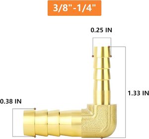 Raccord coudé réducteur 90 degrés en laiton pour tuyau, surface lisse, connecteur forgé pour plomberie et CVC - Product Image 3