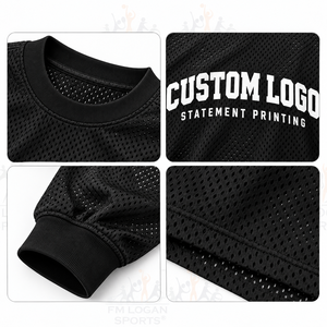 Camiseta Deportiva Personalizada de Manga Larga, Malla Transpirable, Poliéster, Hombros Caídos, Negra, Estilo Urbano, Deportiva - Product Image 4