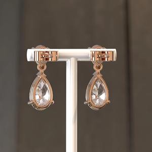 Pendientes de Lujo de Oro de 14K con Diamantes en Forma de Pera, Certificados por IGI, Cultivados en Laboratorio, Claridad VS1, 0.50CT, Diseño de Gota de Agua, Joyería Fina Elegante - Product Image 3