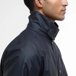 Men's <b>Black</b> Waterproof Canvas Shirt Jacket Turn-down Collar Casual Autumn Wear Polyester Outerwear Regular Fit - Product Image 4