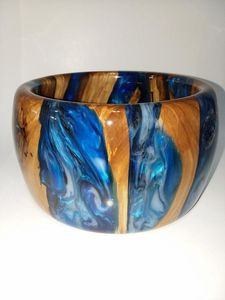 Tazón para Servir Ensaladas de Resina de Diseño Moderno Hecho a Mano de la Mejor Calidad, MODELO Mango Wood Bows, Personalizable para Bodas y Fiestas - Product Image 2