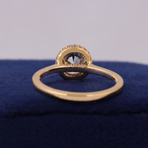 Women's white Gold Round Diamond Engagement Ring Bezel Setting Classic Fine Jewelry - Product Image 2