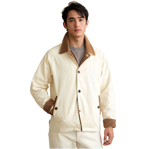 Veste de travail pour homme, col rabattu, bouton unique, coupe classique, style automne - Product Image 5