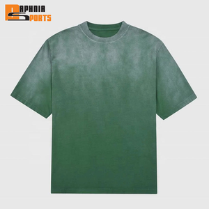 Camisetas Personalizadas con Bordado Desgastado, Lavado Ácido, Efecto Desteñido por el Sol, 100% Algodón, Camiseta Corta de Lujo para Hombre - Product Image 3