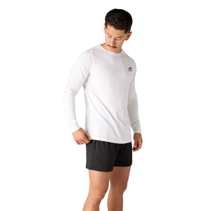 T-shirt de performance à manches longues pour homme, blanc, respirant, léger, pour l'entraînement et la salle de sport - Product Image 4