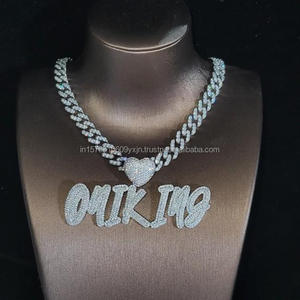 จี้เพชรโมอิสซาไนต์ฮิปฮอป "O4IKI49" สร้อยคอทองคำขาวชุบแบบ Cuban Link สำหรับผู้ชาย - Product Image 5