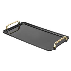 Shiny Metal <b>Serving</b> <b>Trays</b> Oval And Rectangular With <b>Gold</b> Handles Polished Finish Durable For Party Use - Product Image 3