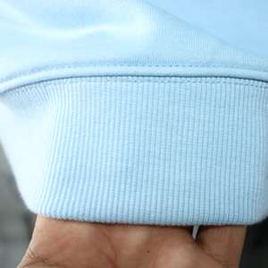 Sky blue <b>Mock</b> <b>Neck</b> Sweatshirt 100% wide <b>neck</b> Sweatshirt Finer Threads - Product Image 4