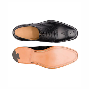 Chaussures habillées Oxford en cuir véritable noir à bout rond, à enfiler, pour homme, couleur unie, pour le bureau, hiver léger - Product Image 6