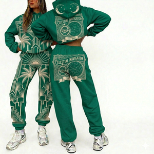 Conjunto de Dos Piezas para Mujer, Sudadera con Estampado y Pantalones con Cintura Elástica, Atuendo Cómodo para Invierno, Ropa Urbana Elegante y Cómoda - Product Image 1