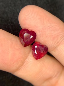 Pierre précieuse en rubis naturel en forme de cœur, pour la fabrication de bijoux, bague, pendentif, boucles d'oreilles, cadeau pour femmes - Product Image 3