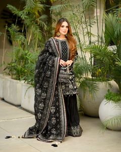 Premium Floral Embroidery Salwar Kameez Winter Slim Fit Casual Party Festival Wedding Wear Stylish Ethnic Faux Georgette Indian - Product Image 4