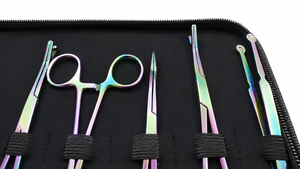 Herramientas Profesionales para Estudio de Piercings, Suministros para Piercing Corporal, Juego de Herramientas de Acero Inoxidable con Recubrimiento de Titanio Arcoíris - Product Image 2