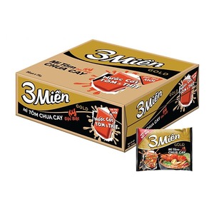 Oferta Especial Buen Precio Fideos Fritos 3 Mien Gold con Cebolla Frita y Salsa de Ajo, 65g Proveedor de Fideos Instantáneos Súper Deliciosos de Vietnam - Product Image 2