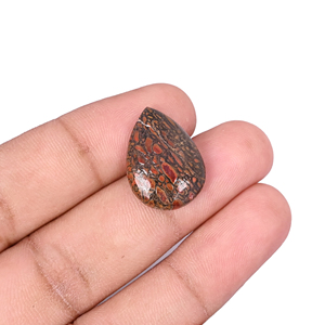 Pierre précieuse en os de dinosaure, 11 carats, 21x15mm, forme poire, pierre brute - Product Image 1