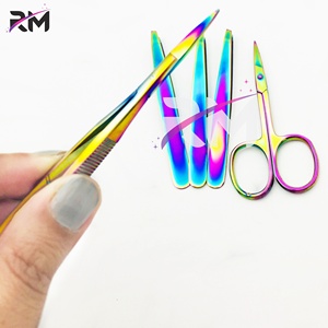 Juego de Pinzas para Cejas y Tijeras para Cutículas RMI de Alta Calidad con Recubrimiento Multicolor - Product Image 5