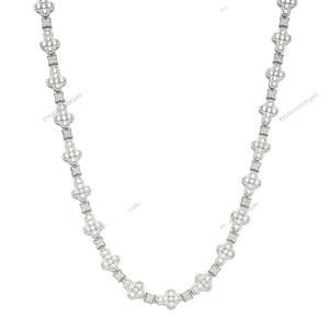 10mm diamante redondo 925 plata esterlina Moissanite tenis hecho a mano completo Iced Out Hip Hop estilo rapero joyería fabricación India - Product Image 1