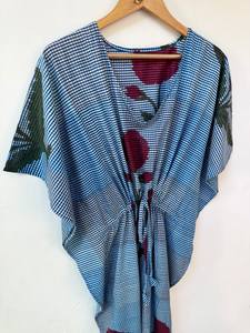 Nouvelle Robe de Nuit Femme Évasée Imprimé Animal en Coton Doux Indien, Longueur Genou, Style Kaftan, avec Dentelle, pour Plage ou Cadeau Demoiselle d'honneur - Product Image 3