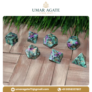 Ensemble de dés en pierre précieuse Ruby Zoisite, 7 pièces, naturel, pour jeu de rôle D&D, cadeau, vente en gros - Product Image 5