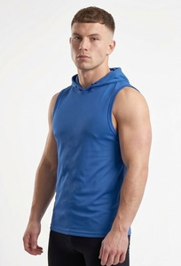 Customized <b>Men</b> <b>Compression</b> Tank Top Hooded Gym Trainer Slim Fit <b>Vest</b> Top <b>Men</b> Bodybuilding Trainer <b>Compression</b> Hood Singlet - Product Image 3