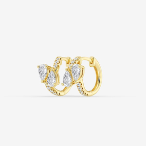 Boucles d'oreilles clous ZAWO HOUSE en argent plaqué or certifié VVS1 avec diamants de laboratoire taille brillant, design de chaîne moderne et unique - Product Image 6