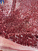 Tissu en maille transparente à paillettes de 9 mm, YX1547, 350 GSM, grand format, pour vêtements de mode féminine