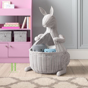BEST SELLING Eco-friendly Natural Rattan Animal Shape <b>Basket</b> Eco-Friendly Handmade <b>Wicker</b> <b>Storage</b> <b>Basket</b> for Nursery Kids Room - Product Image 6