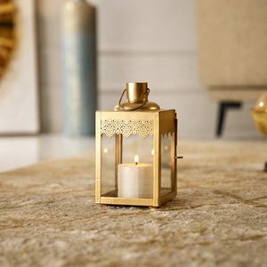 ของตกแต่งบ้านรอมฎอน 2026 ตะเกียงโลหะสีทองขนาดเล็กสไตล์โมร็อกโก สำหรับตกแต่งบนโต๊ะและแขวน - Product Image 1