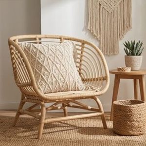 Housse de coussin carrée bohème en tricot avec pompons, coton bio, faite à la main, décoration intérieure, à prix avantageux - Product Image 5