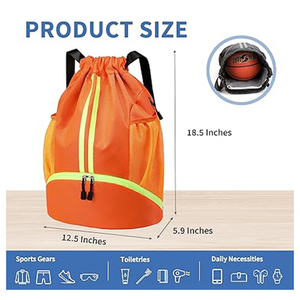 SHAGHAF SPORTS WEAR Custom Blue Microfiber <b>Drawstring</b> Backpack Men Women | <b>Waterproof</b> Sports Gym <b>Bag</b> 50-70L | Lightweight Travel - Product Image 3