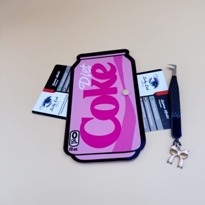 Lucky Lash Tools Plateau à cils en acrylique, motif canette de cola rose, avec fixation magnétique pour pinces, réutilisable, pour extensions de cils, durable LASH TILE - Product Image 6
