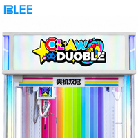 Machine à griffes d'arcade 2 joueurs, jeu de grue à monnayeur avec distributeur de prix, joystick, lumières LED arc-en-ciel et roues