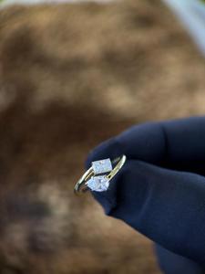 Bague solitaire au design élégant avec diamant en or jaune massif 14 carats pour femme, bijoux de mariée et usage quotidien, pour l'exportation - Product Image 4