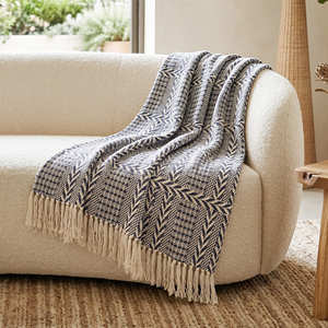 Jeté de lit bohème décoratif jaune moutarde en coton à chevrons, couverture de canapé artisanale de qualité supérieure – Fournisseur - Product Image 6