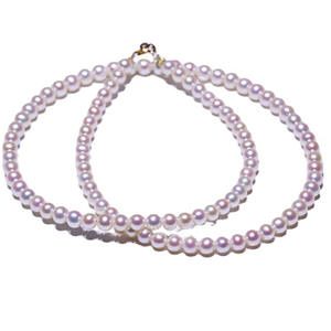 Collier de perles d'eau douce Aurora Small Baby Bead, perles rondes de 4-5 mm, sans défaut, forte brillance, chaîne de bonne qualité avec fermoir en argent - Product Image 1