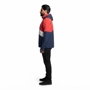 Chaqueta Anorak Deportiva para Hombre, Personalizada, con Bloques de Color, Media Cremallera, Impermeable, Transpirable, Costuras Selladas, de Poliéster - Product Image 3