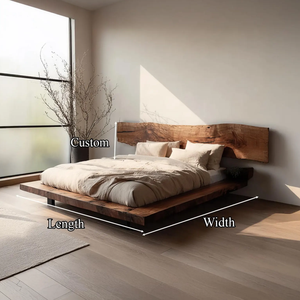 ชุดเครื่องนอนหรูหราทันสมัย พร้อมเฟอร์นิเจอร์ห้องนอนไม้แบบกำหนดเอง เตียงไม้โอ๊คแท้คุณภาพสูง เตียงทันสมัยหรูหรา - Product Image 3