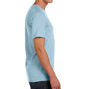 <b>Men's</b> Light <b>Blue</b> Short Sleeve O Neck <b>T</b>-<b>Shirt</b> Regular Fit Casual Style 100% Cotton Jersey Knitted Blank Solid Color - Product Image 4