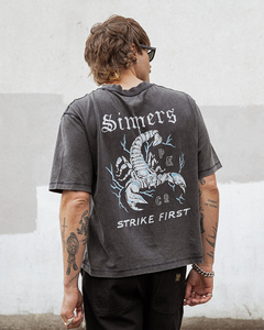 เสื้อยืดผู้ชายคุณภาพสูง ผ้าฝ้าย 100% ซักกรด 220 GSM ทรงโอเวอร์ไซส์ ระบายอากาศได้ดี ราคาถูก ขายส่ง - Product Image 1